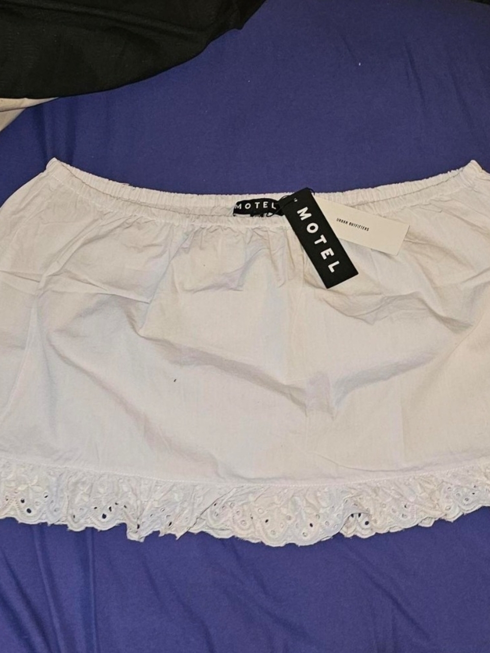 Urban Outfitters Motel Rocks White Eyelet Hem Mini Skirt